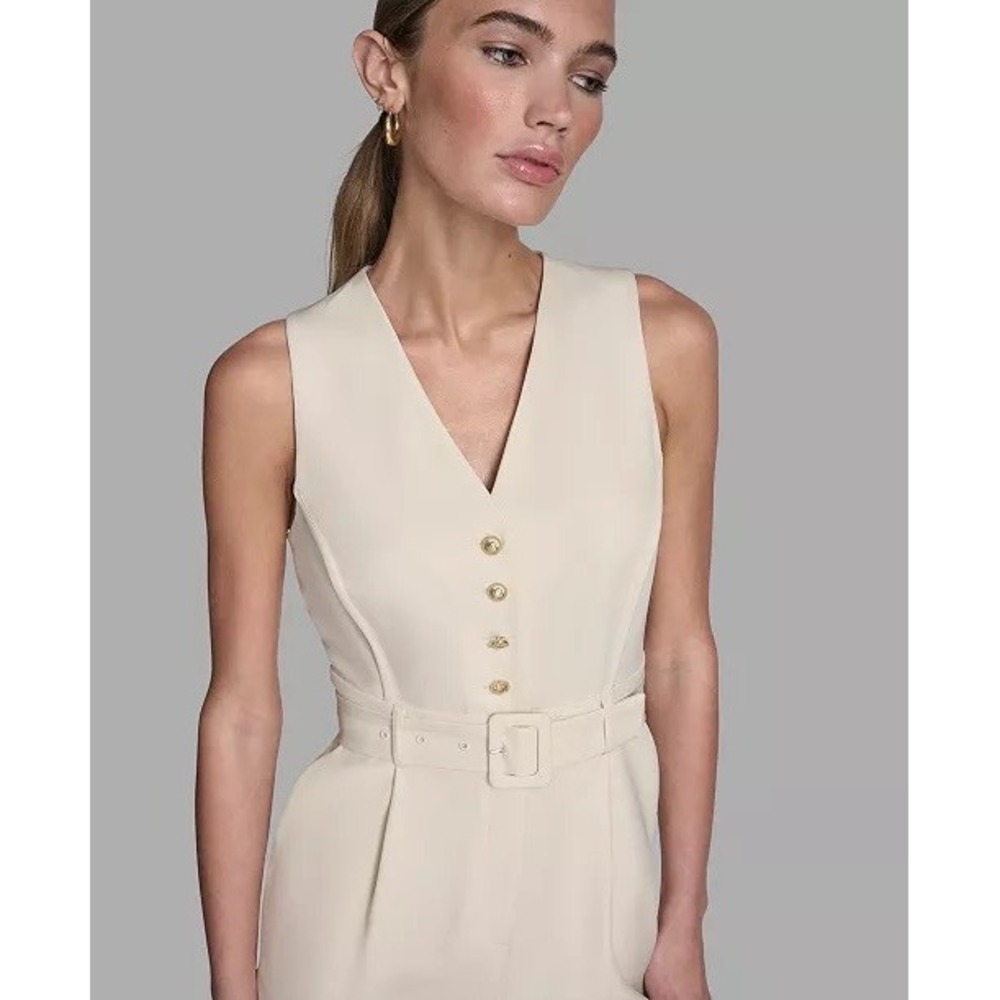 NWT BCBG Women's Iconic Stretch Sleeveless Romper 2 $149 - Picture 2 of 16